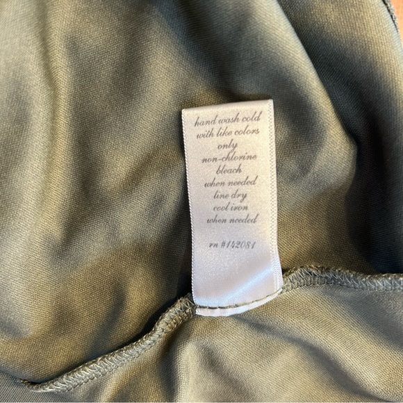 Altar’d State Olive Green Clip Dot Mini Dress, S, Blouson Sleeve, Boho, V-Neck - Picture 8 of 8